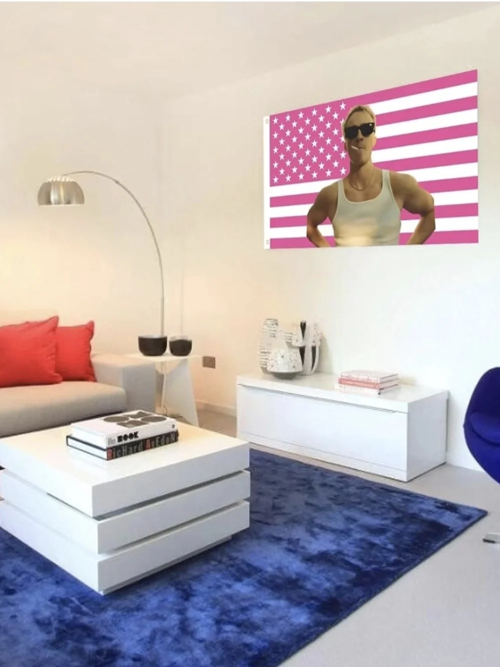 Pink American Flag Wall Flag